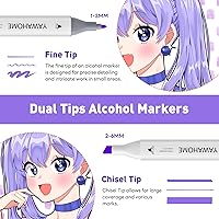 Vista 2 de Juego de marcadores de alcohol de 48 colores: marcador artístico de doble punta para libros de colorear para adultos, marcadores profesionales