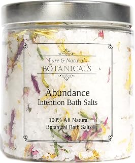Abundance Intention Bath Salts 8 oz | 100% All Natural | Manifestation, Prosperity & Law of Attraction Rituals | Intentions Wiccan Pagan Magick Spirituality
