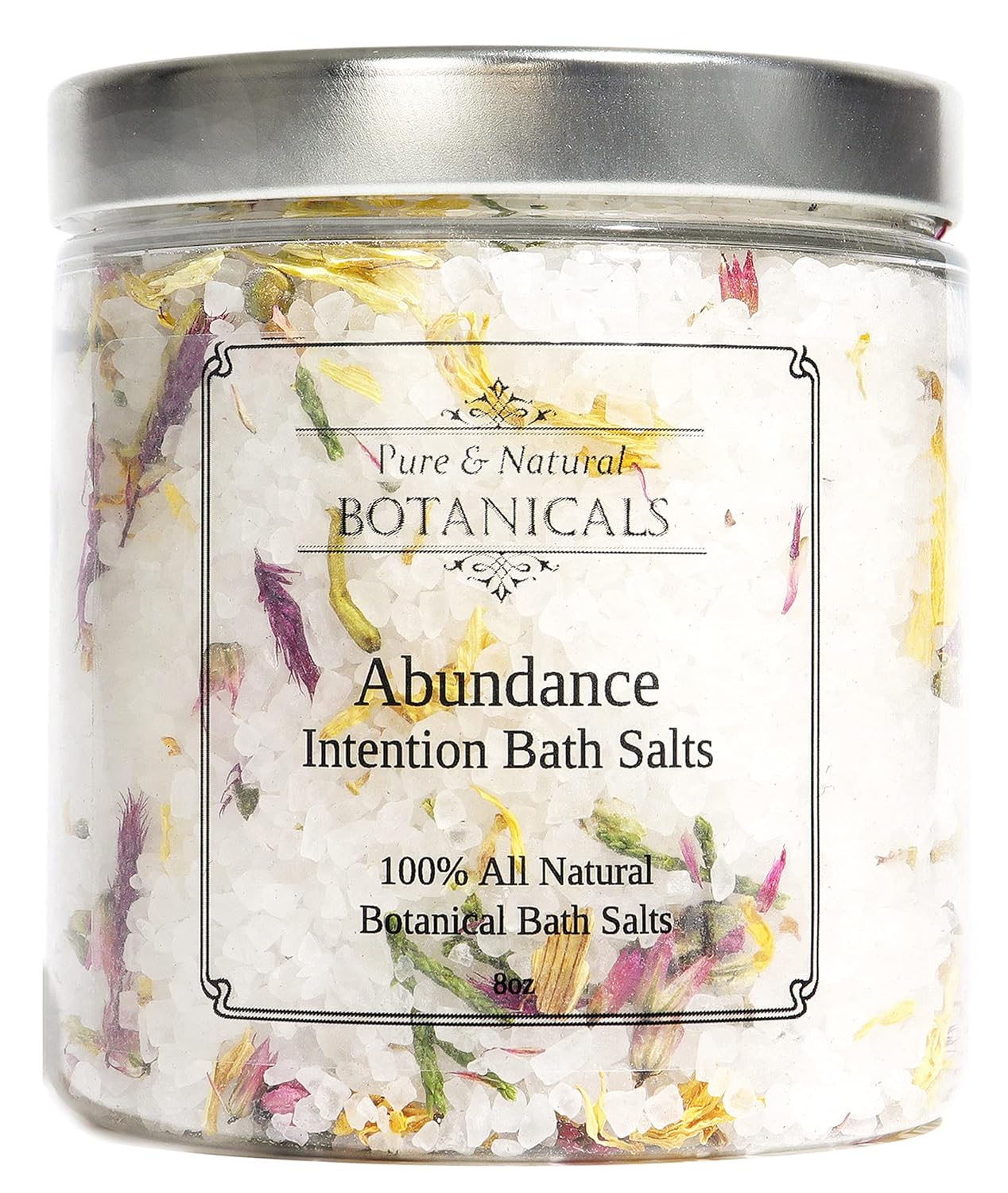 Abundance Intention Bath Salts 8 oz | 100% All Natural | Manifestation, Prosperity & Law of Attraction Rituals | Intentions Wiccan Pagan Magick Spirituality