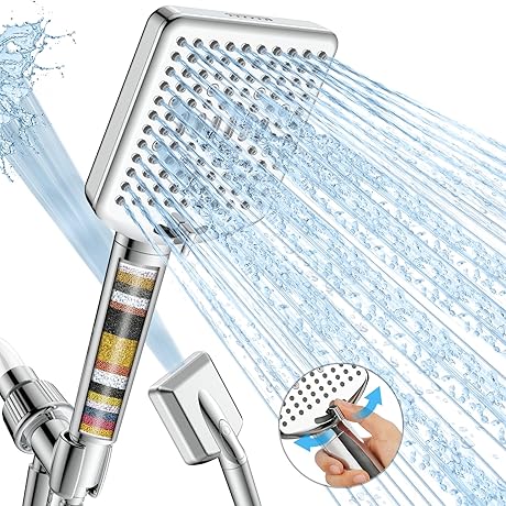 Filtered Shower Head for Dog Apartment - Premium 6 Modes, Anti-Clog Nozzles