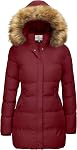 WenVen Women's Winter Waterproof Long Puffer Coat Warm Jacket with Faux Fur Removable Hood