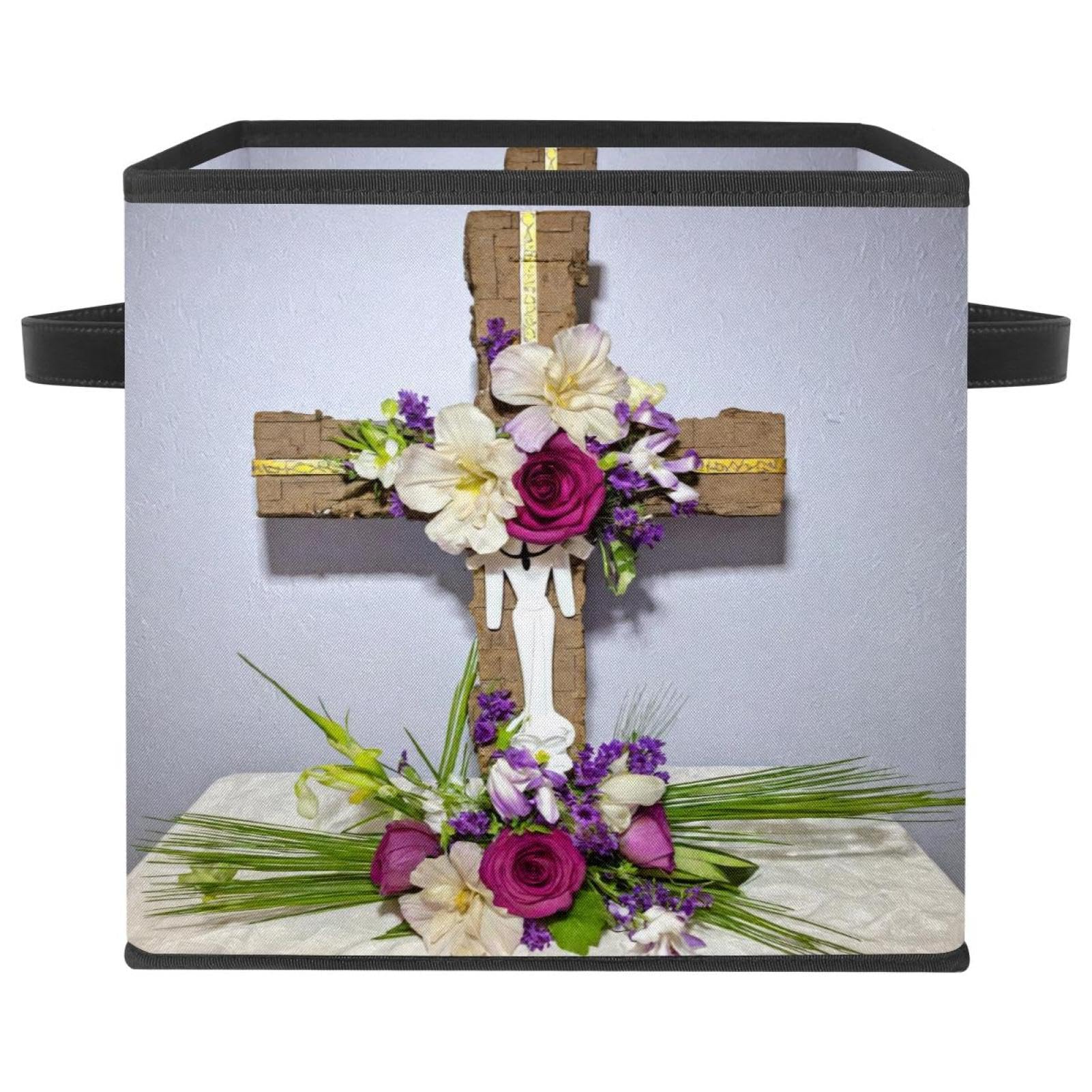 Organiseur durable pour la maison boîte pliable motif croix violette