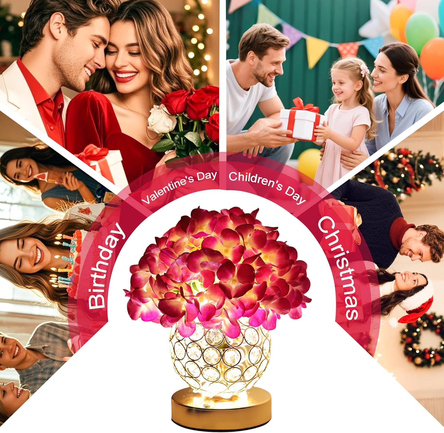 Artificial Hydrangea Flower Lamp with Remote Control, Hydrangea Flower 3 Color Dimmable Night Light Gifts for Women Mom Wife Friend Birthday Christmas, Bedroom Coffee Shop Store Living Room Decor - Image 7