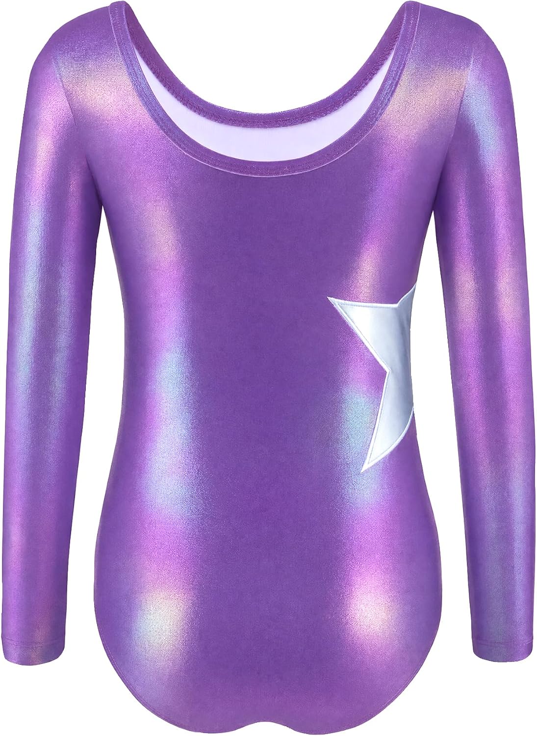 Zaclotre Girls Sparkling Stars Gymnastics Long Sleeve Leotards image 2