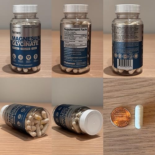 Miniatura 7 de Suplemento de glicinato de magnesio puro con zinc, magnesio quelado de alta absorción, vegano, sin OMG, magnesio limpio para apoyo muscular y del
