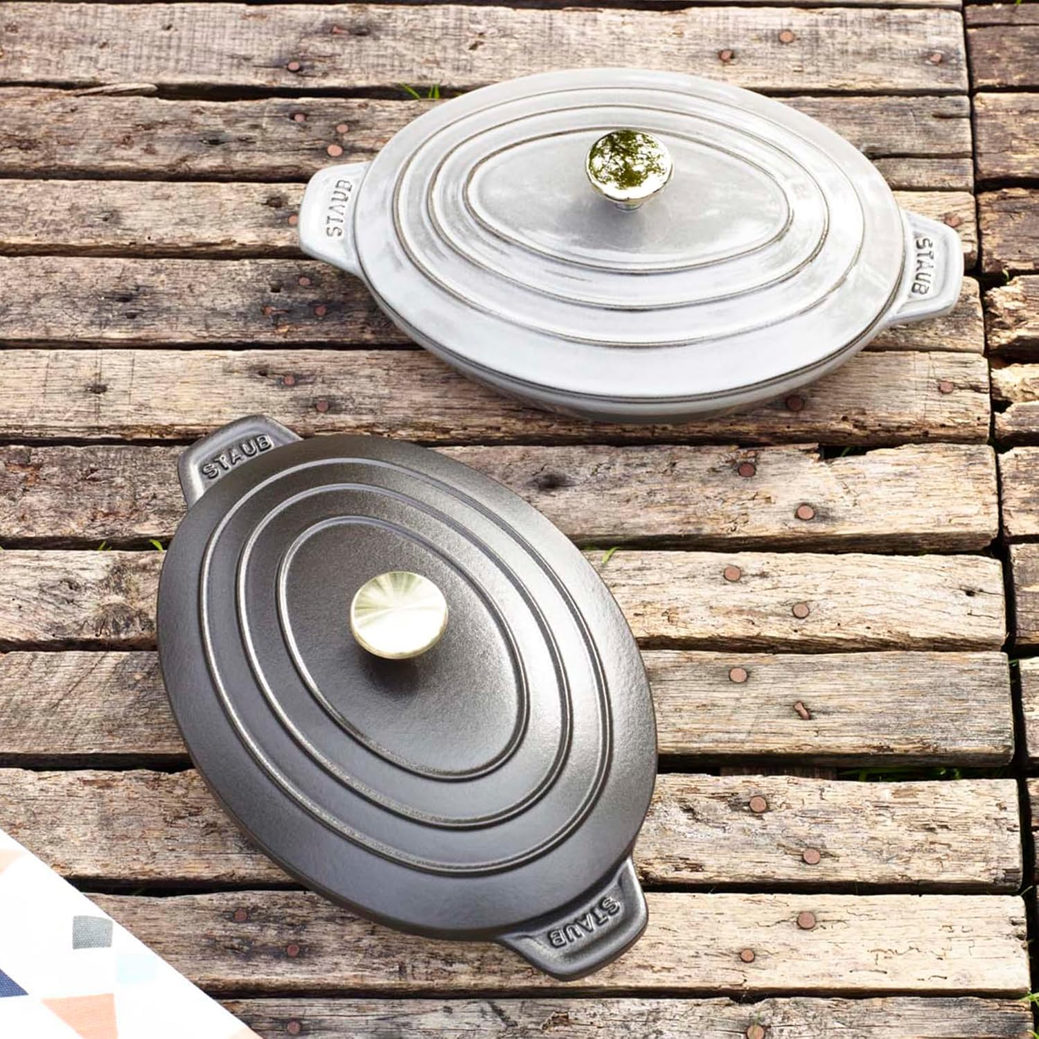 Staub Cast Iron 9-inch x 6.6-inch Oval Covered Baking Dish - Matte Black, Made in France