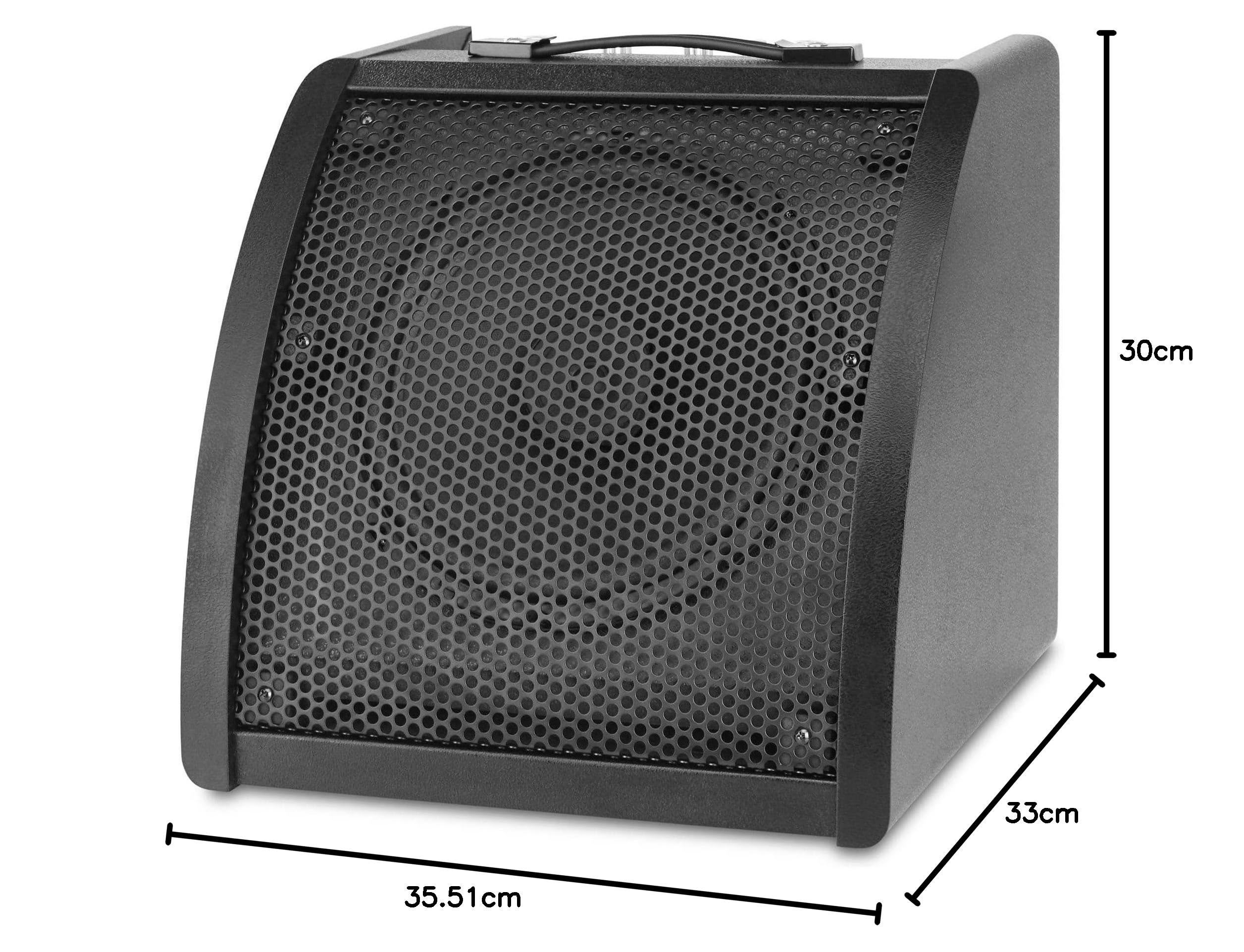 Classic Cantabile AP-30 Aktiv-Monitor - Drum Monitor mit 10'' Koaxial Speaker - Lautsprecher mit 30 Watt Leistung - 3-Band EQ, AUX-In - Ideal für E-Drum und Keyboards