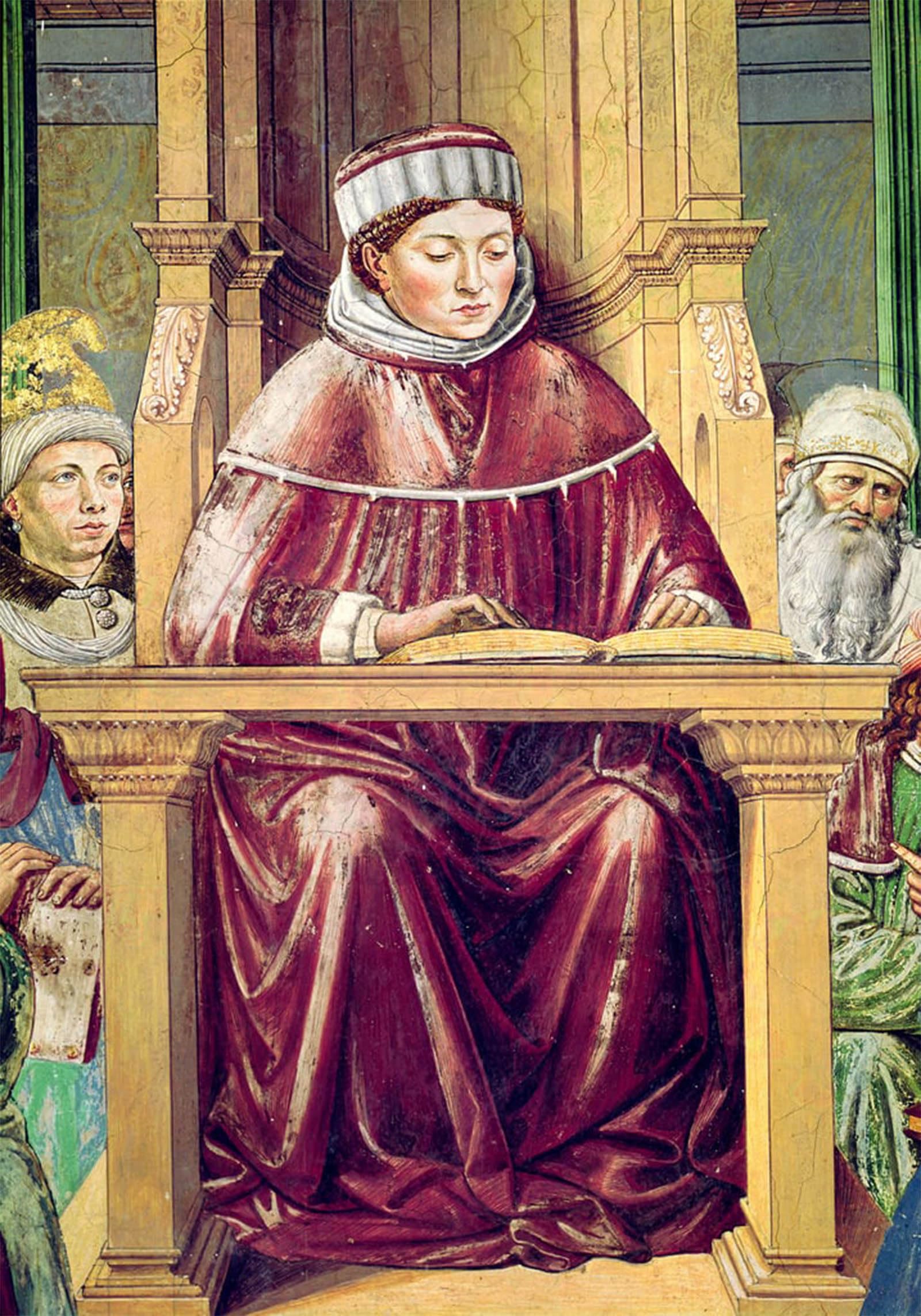 SERENDIPITP Abstract Painting Mural Print Picture Wall Decor Painting Detail of St Augustine Reading Rhetoric At the School by Benozzo Di Lese Di Sandro Gozzoli for Home Decor 60x90cm