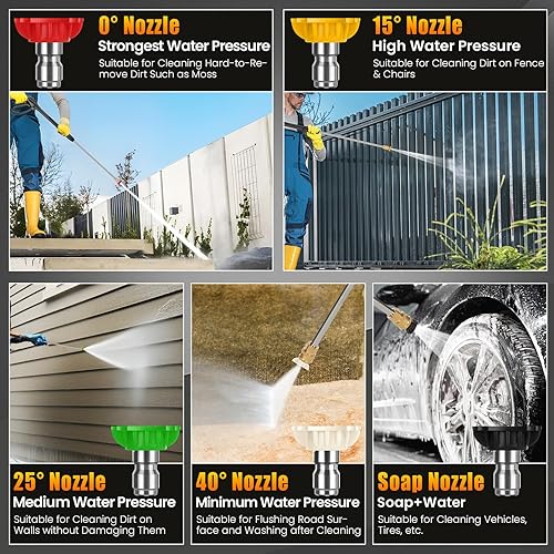 Miniatura 5 de Lavadora a presión de gas 4200PSI 4.0GPM Lavadora a gas 212CC Lavadora comercial de alta presión con manguera de 25 pies y 5 boquillas para patio,