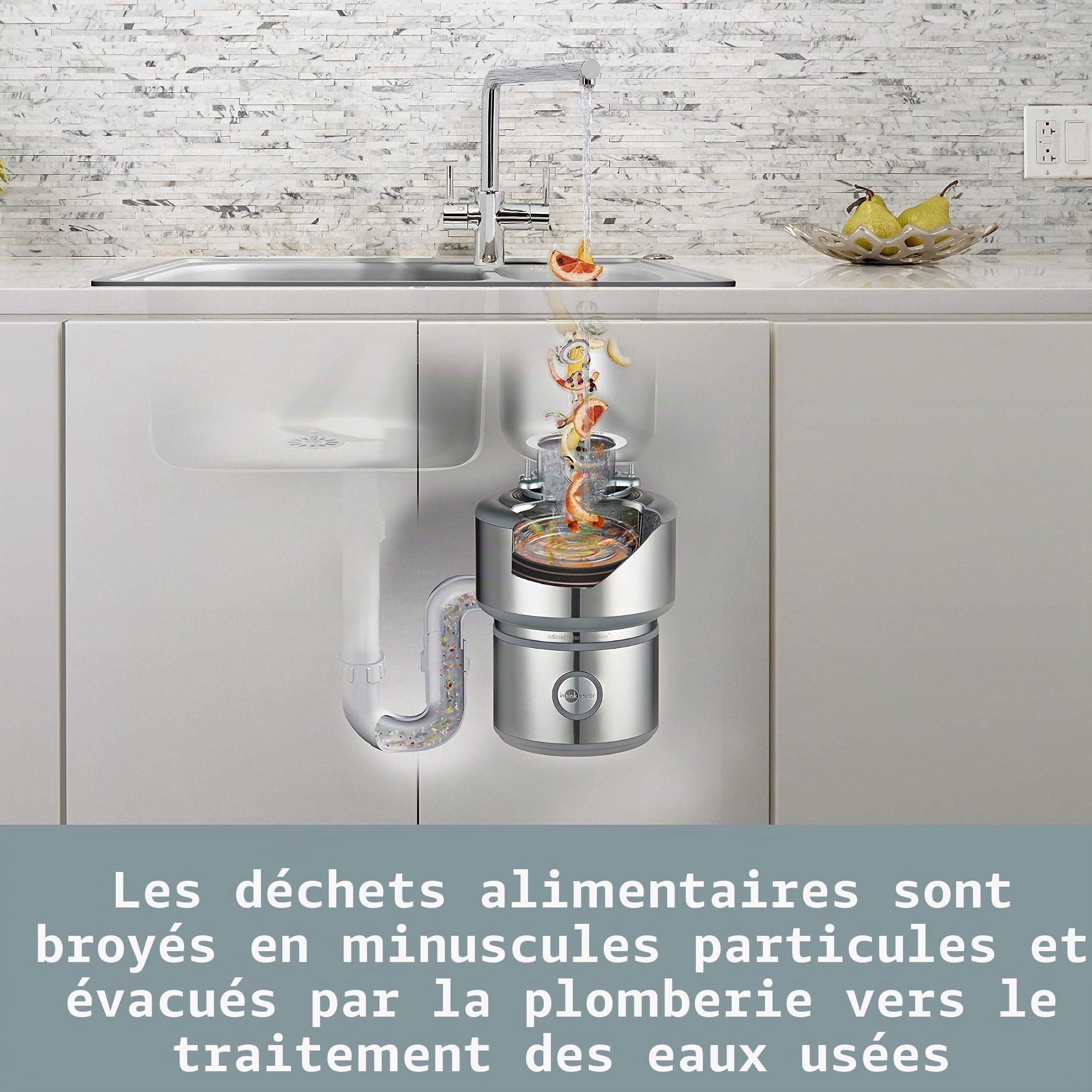 Inspuperateur 75275 Evolution 200 jetables pour les déchets alimentaires en acier inoxydable, gris
