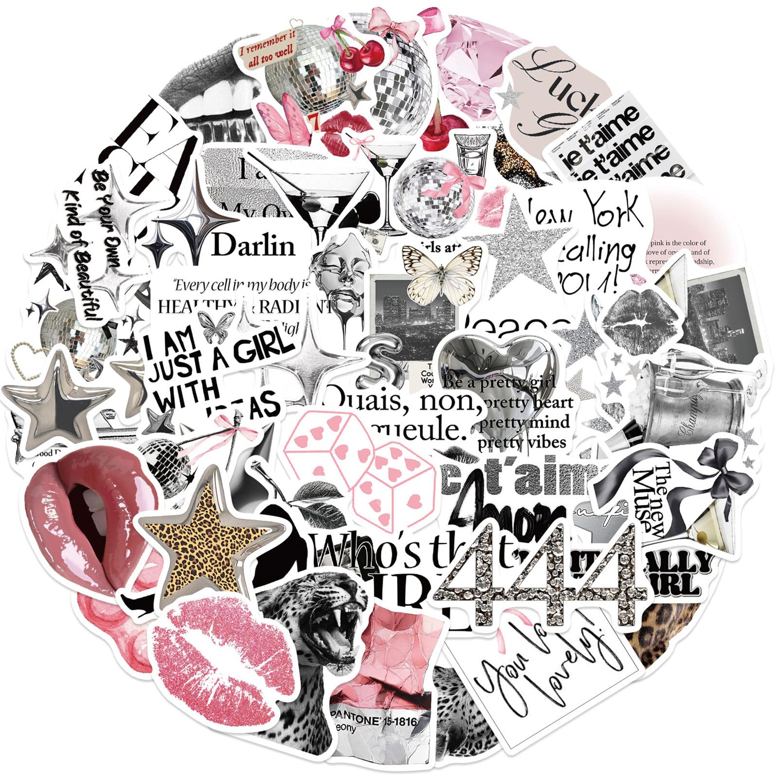 50Pcs Cartoon PET Sticker Waterproof Aesthetic Sticker for Scrapbooking Laptop Journal Phone Case Skateboard Luggage Imagination Development