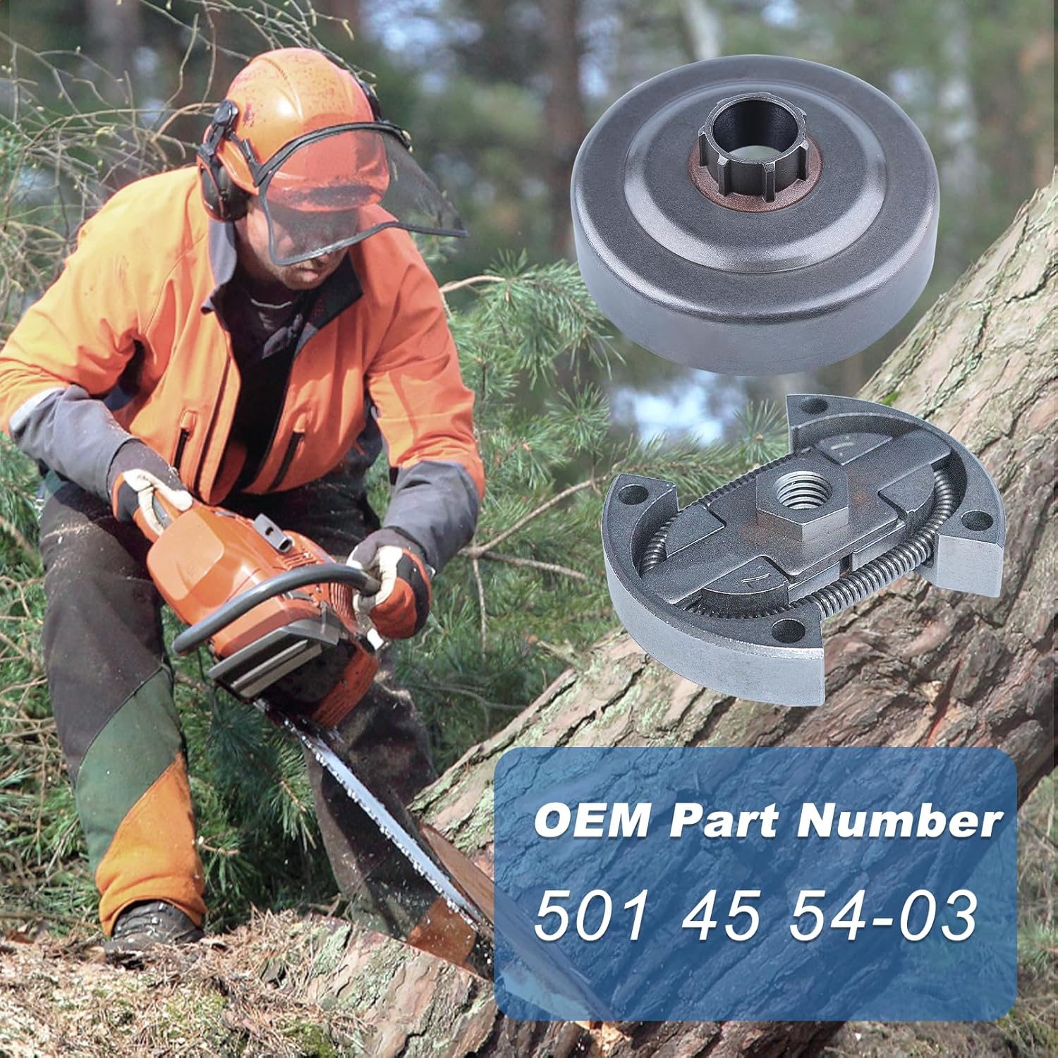 AUMEL .325"-7 Clutch Drum Rim Sprocket Kit For Husqvarna 55 Rancher 50 51 154 254 Chainsaw 501 45 54-03