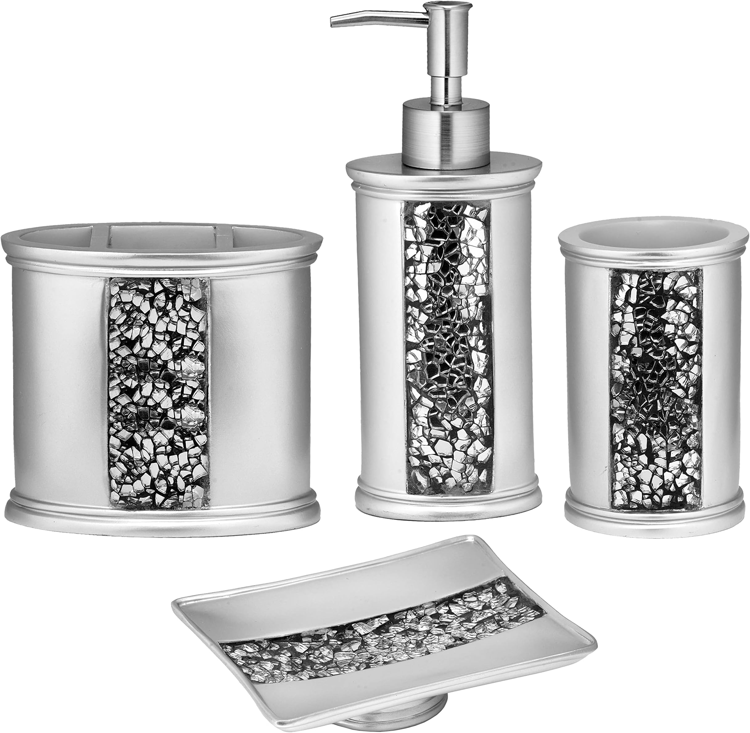 Popular Bath "Sinatra Silver" 5 PC Bath Accessory Set