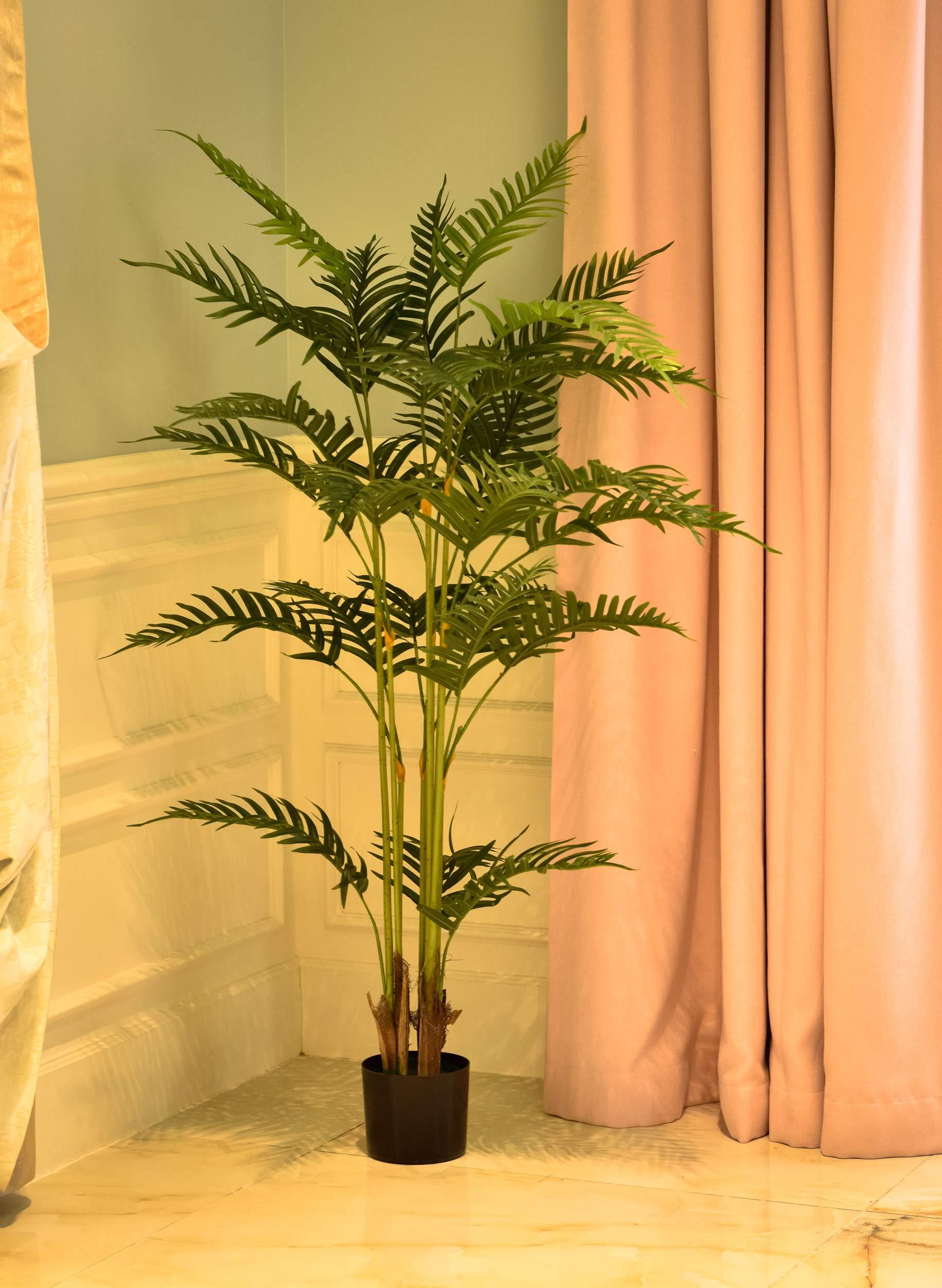 YATAI Artificial Paradise Palm Tree 1.3 Meters High Artificial Palm Plants with Plastic Pot for Home Garden Decoration – Fake Tree – Fake Plants – Indoor Outdoor Plants – Artificial Plants