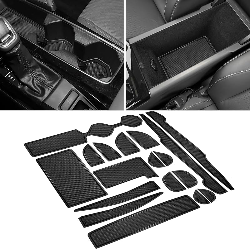 Kit de Tapetes para Porta-Copos e Console Central SENSHINE para Toyota Camry 2025 e 2026 SE LE XLE XSE, Borracha, Preto, 18 Peças