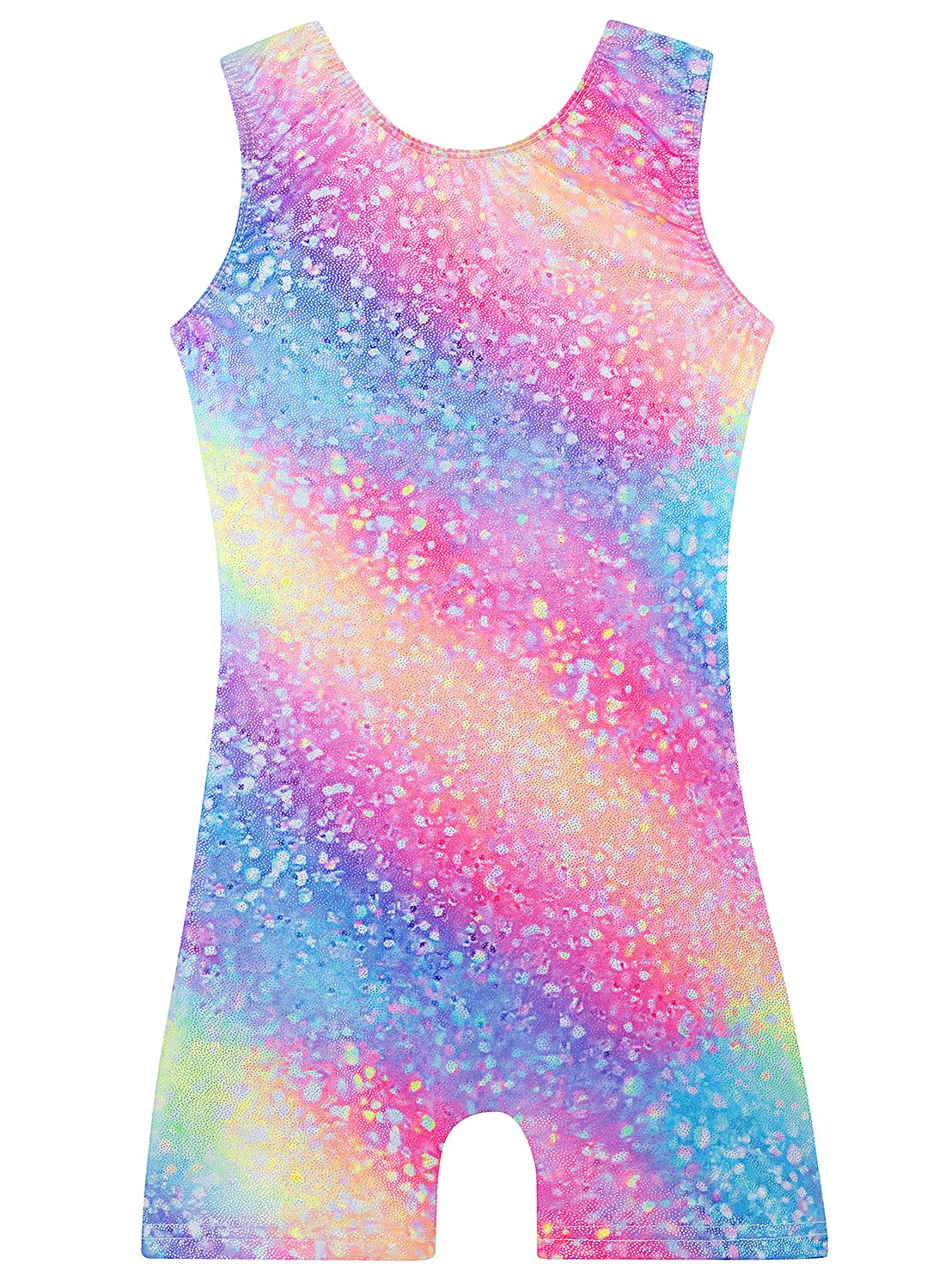 Leotards for Girls Gymnastics Toddler Dance Biketards Mermaid Unicorn Athletic Dance Wear Shiny Rainbow Blue Hotpink