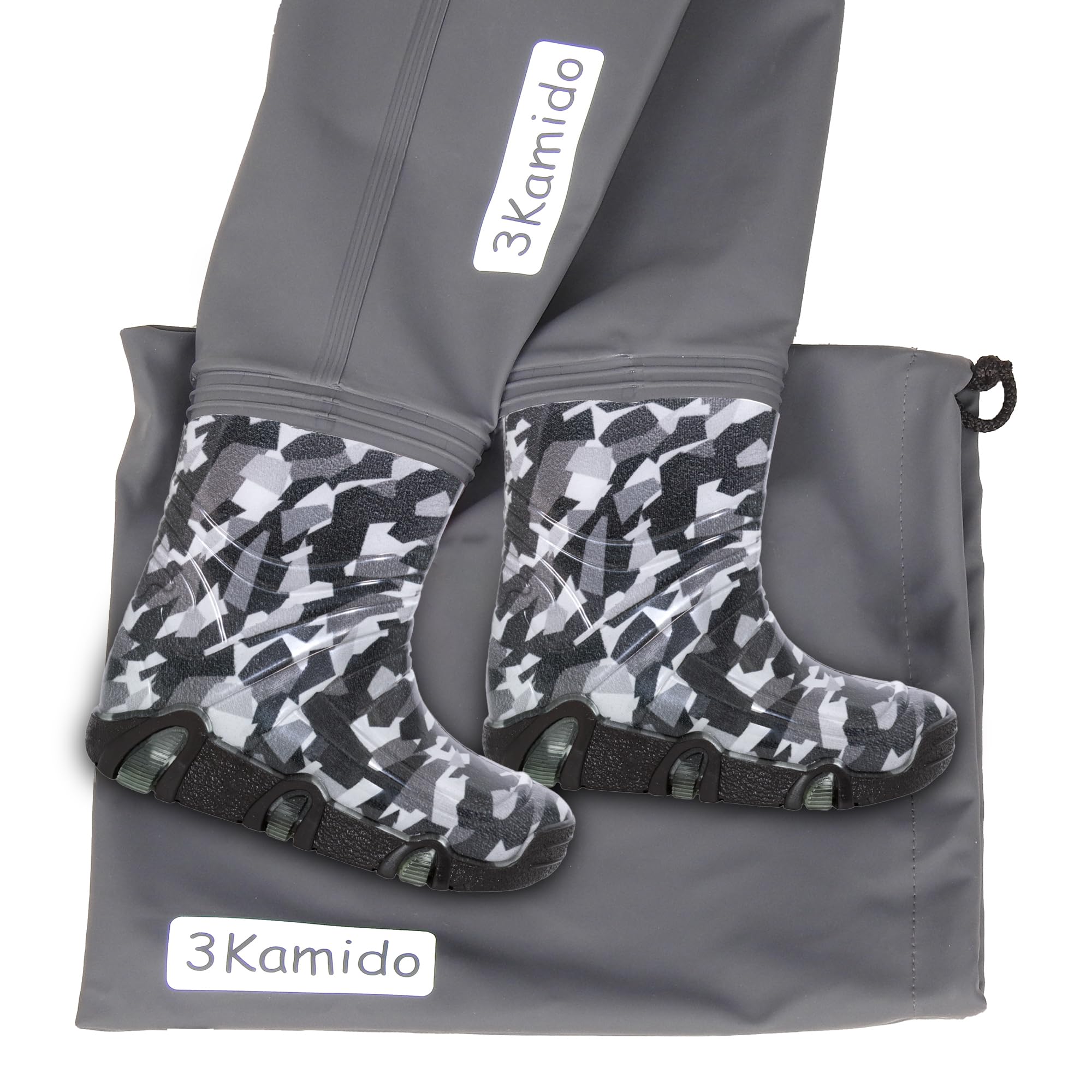 Vadeadores Infantiles, Vadeadores Infantiles, Modelos: Craft, Camouflage Gris, Spider, Cintura Ajustable Tirantes Duraderos, Hebilla Nexus, Pantalón de Pesca Infantil 21-36 EU