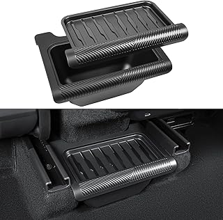 2026 New Model Y Juniper Backseat Trash Can Organizer TPE Storage Box with Anti-Slip Lid Cover Underseat Storage Tray for 2025-2026 Tesla Model Y Juniper Accessories
