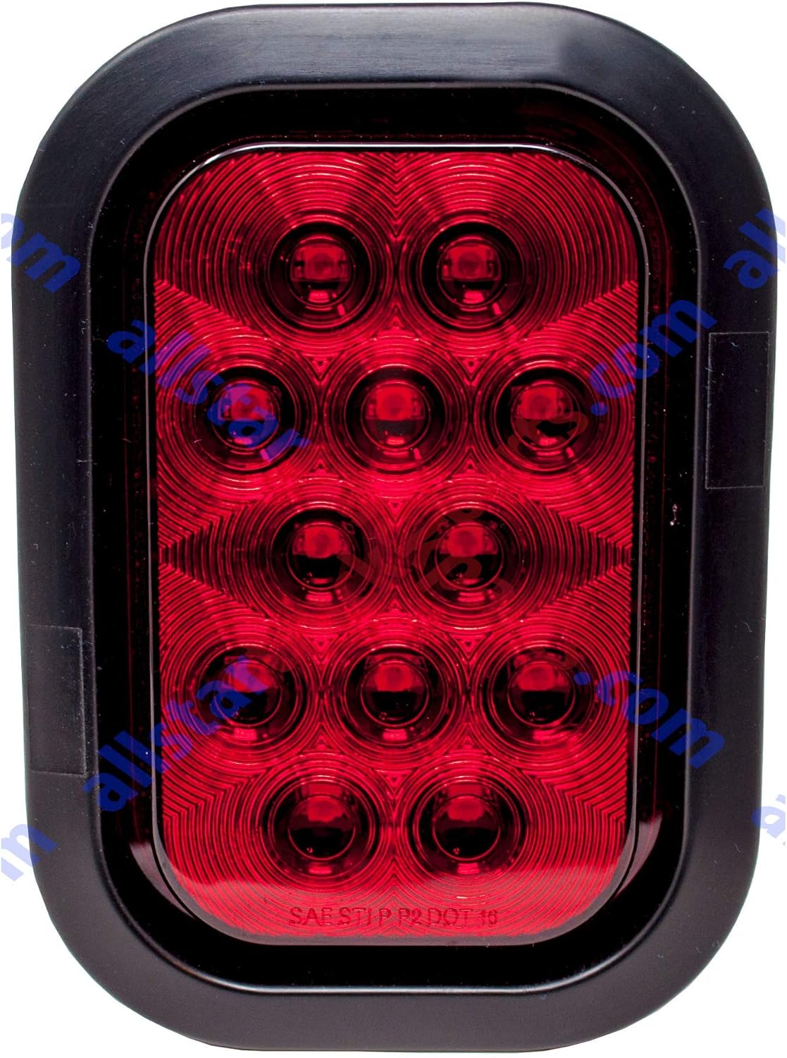Flash Deals - 80% OFF [ALL STAR TRUCK PARTS] 5x3 4x Red 2xWhite Rectangle 12 LED Stop/Turn/Tail & Backup/Reverse Truck Trailer Hitch Light Grommet & 3 Wire Pigtail Plug Kit