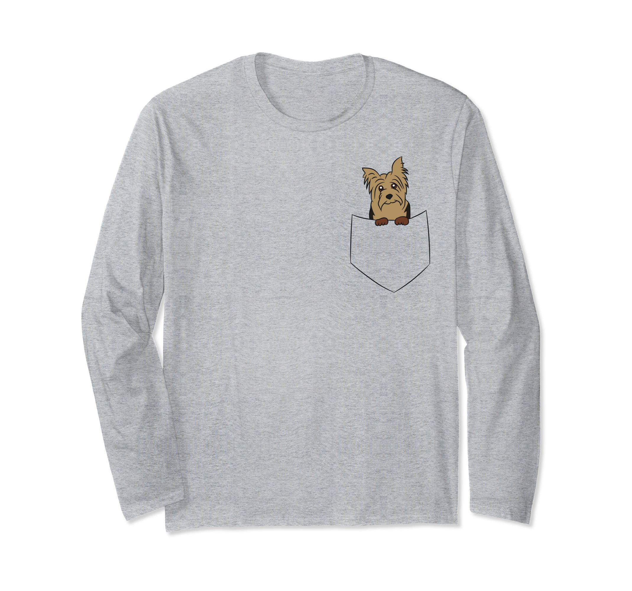 Cute Yorkie In A Pocket Yorkie In Pocket Long Sleeve T-Shirt