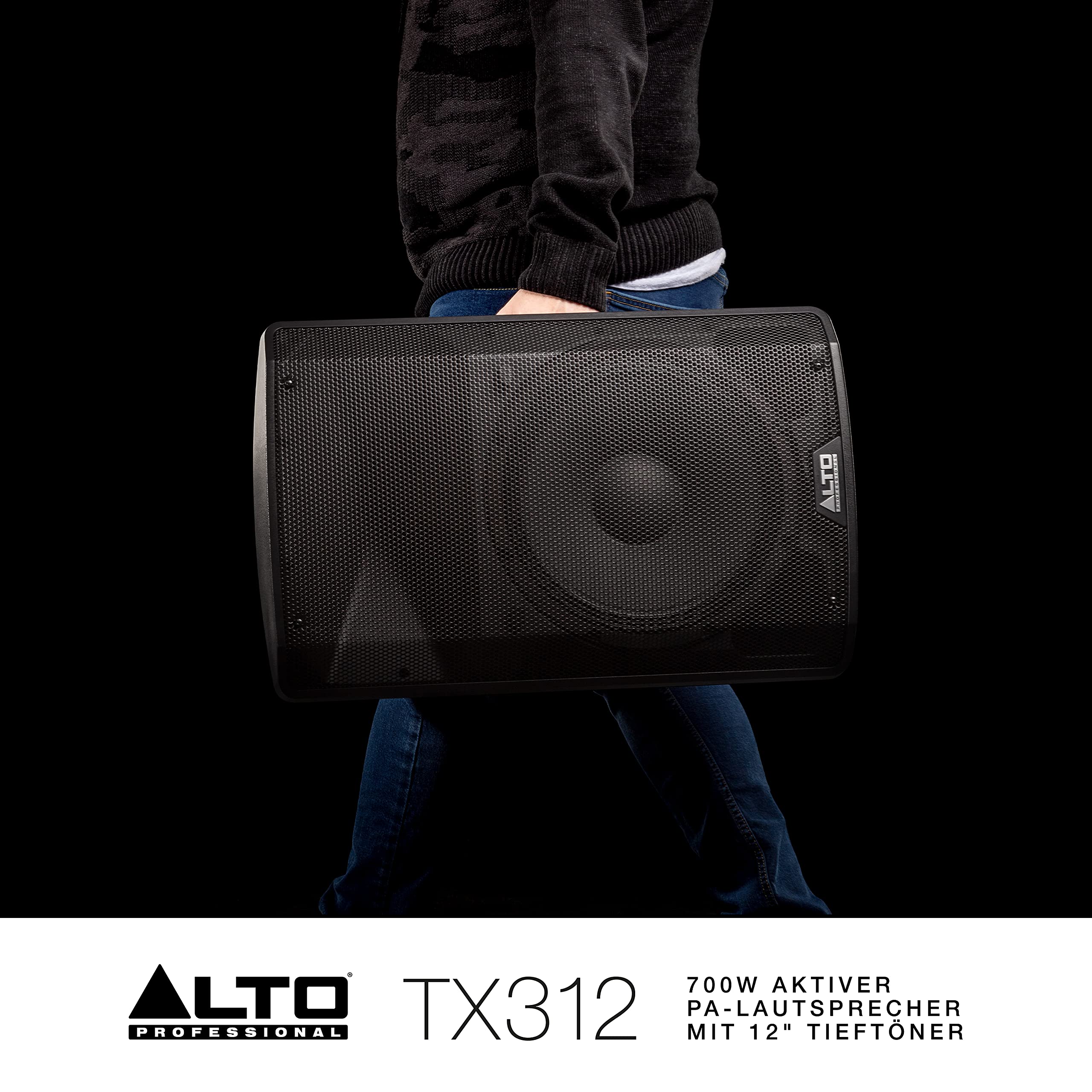ALTO TX312-700 Watt 12-Zoll 2-Wege Aktiver PA-Lautsprecher mit Signal-Limiting und Schaltbarem Mikrofon/Line-Preamp und XLR In/Out
