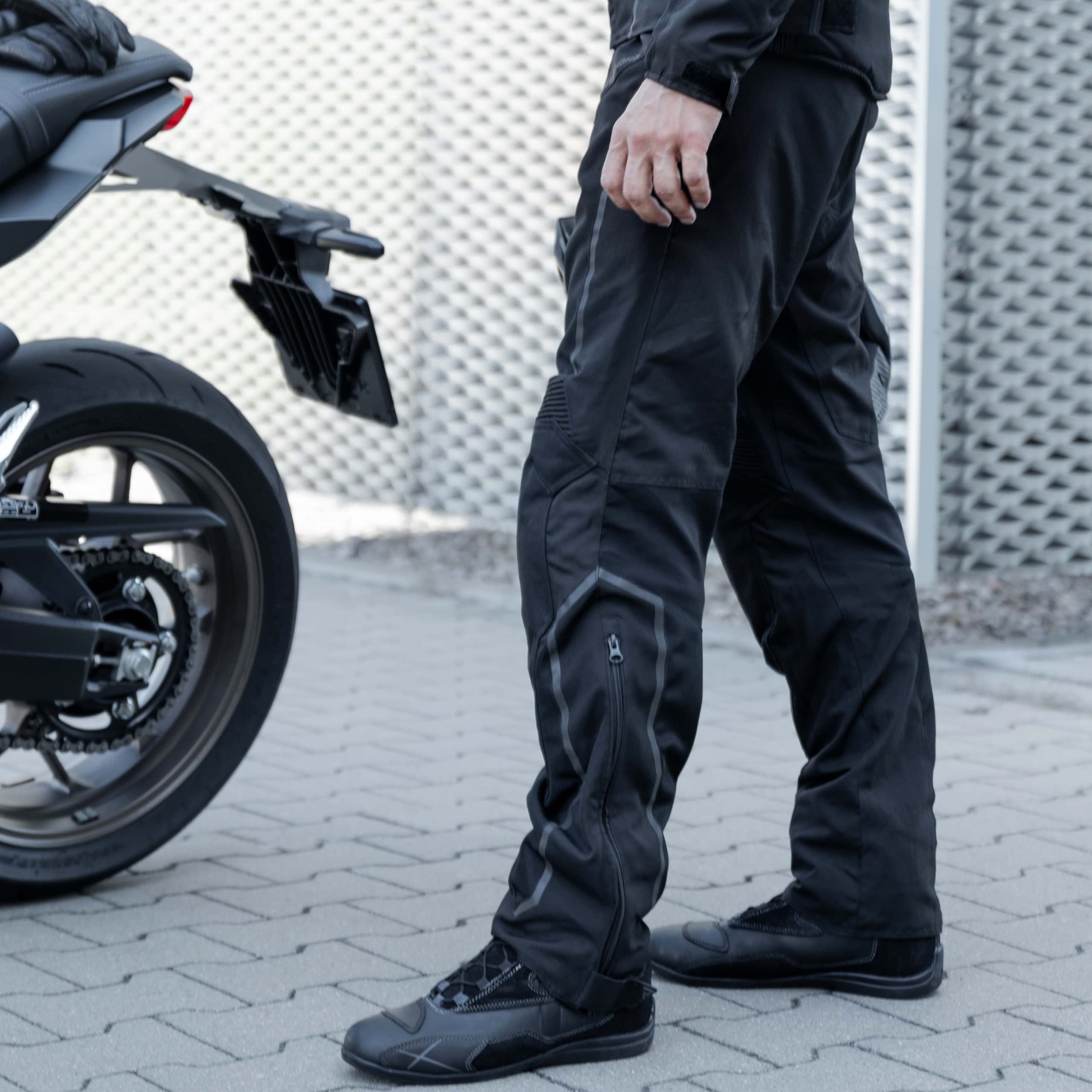 REBELHORN Hiflow IV męskie spodnie motocyklowe | zdejmowana membrana Humax | ochraniacze na kolana poziomu 2 | wstawki wentylacyjne z siateczki | zdejmowana podszewka termiczna