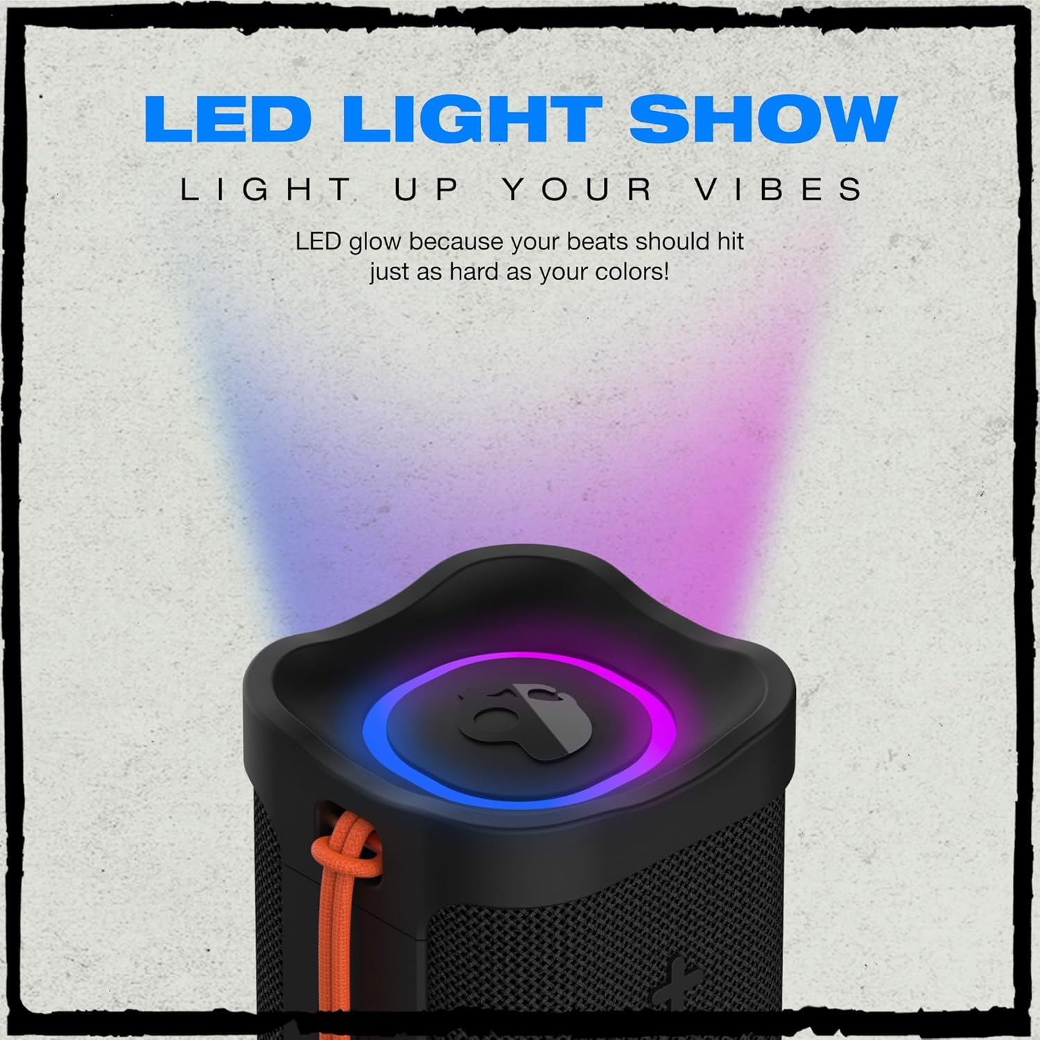 Skullcandy Terrain 2 Wireless Bluetooth Speaker, IPX7 Water Resistant, 14H Battery, Multi-Link, LED Light Show, Lightweight & Portable (Black) - Image 5