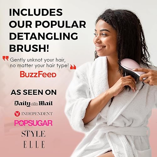 Miniatura 3 de Lily England Juego de cepillos de pelo rizado, para niños y mujeres, incluye cepillo desenredante, cepillo rizado, peine de dientes anchos, cepillo