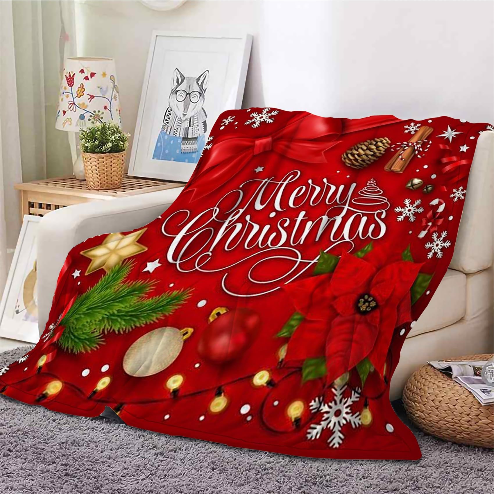 Mantas para Cama 180 x 220 cm Decoracion NavideñA Manta de Franela para Niños y Adultos AñO Nuevo Manta para Cama Polar Suave Transpirable Acogedora y CáLida