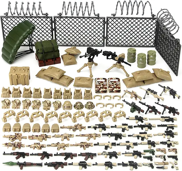 Feleph Militär Waffen Set Baustein Spielzeug für Lego Armeefiguren