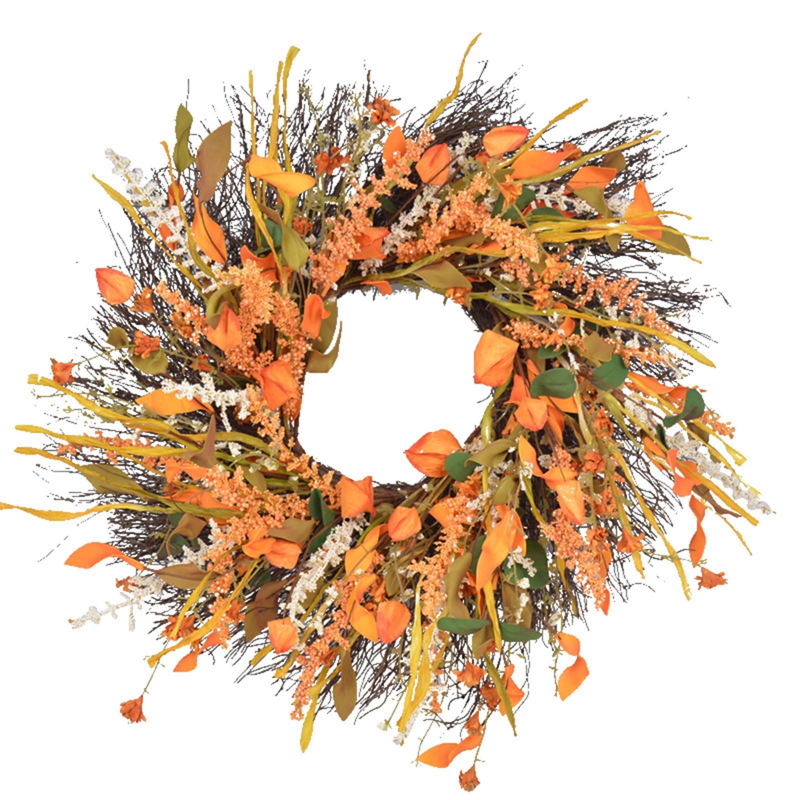 Elnwnnkc Harvest Wreath Perfect Halloween Home Decor Farmhouse Fall Door Decor Halloween Pendant Thanksgiving Front Door Decoration