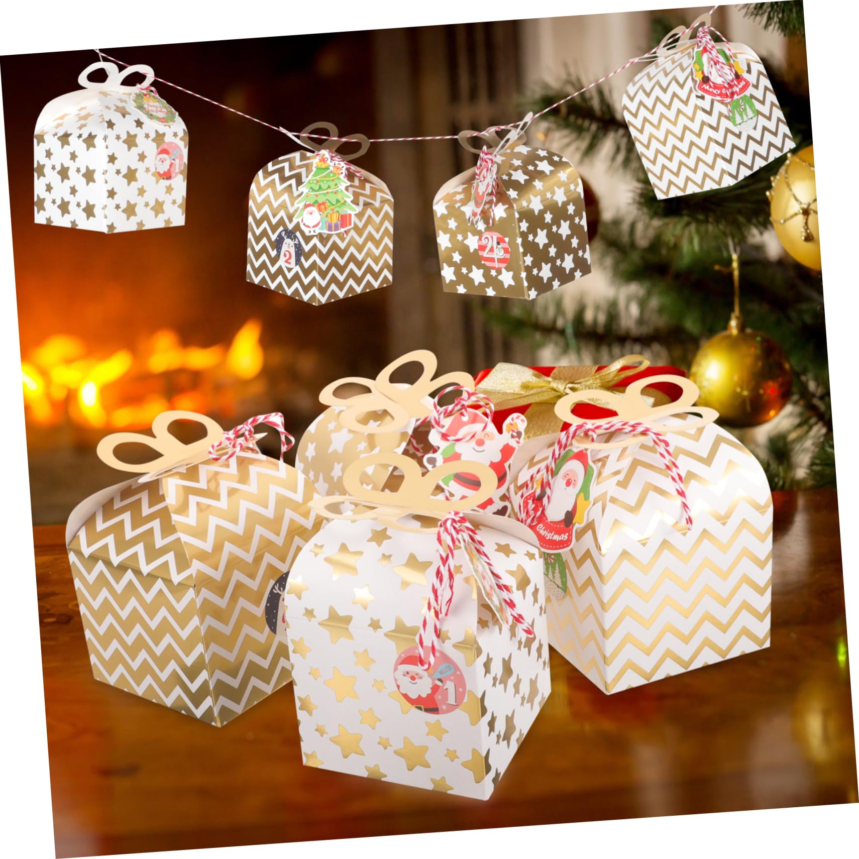 24pezzi Scatol Carta per Caramelle Natalizie Piccole Scatole per Dolcetti per Feste e Doni Natalizi Robuste Squisita Fattura
