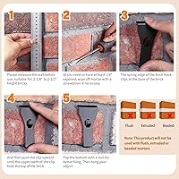 Vista 32 de Ripeng 16 Pieces Brick Wall Clips and Hooks for Hanging Outdoors No Drill, Brick Hangers Fit 2-1/4 to 2-3/8 Inch Hooks to Hang Wall Decor, Pictures