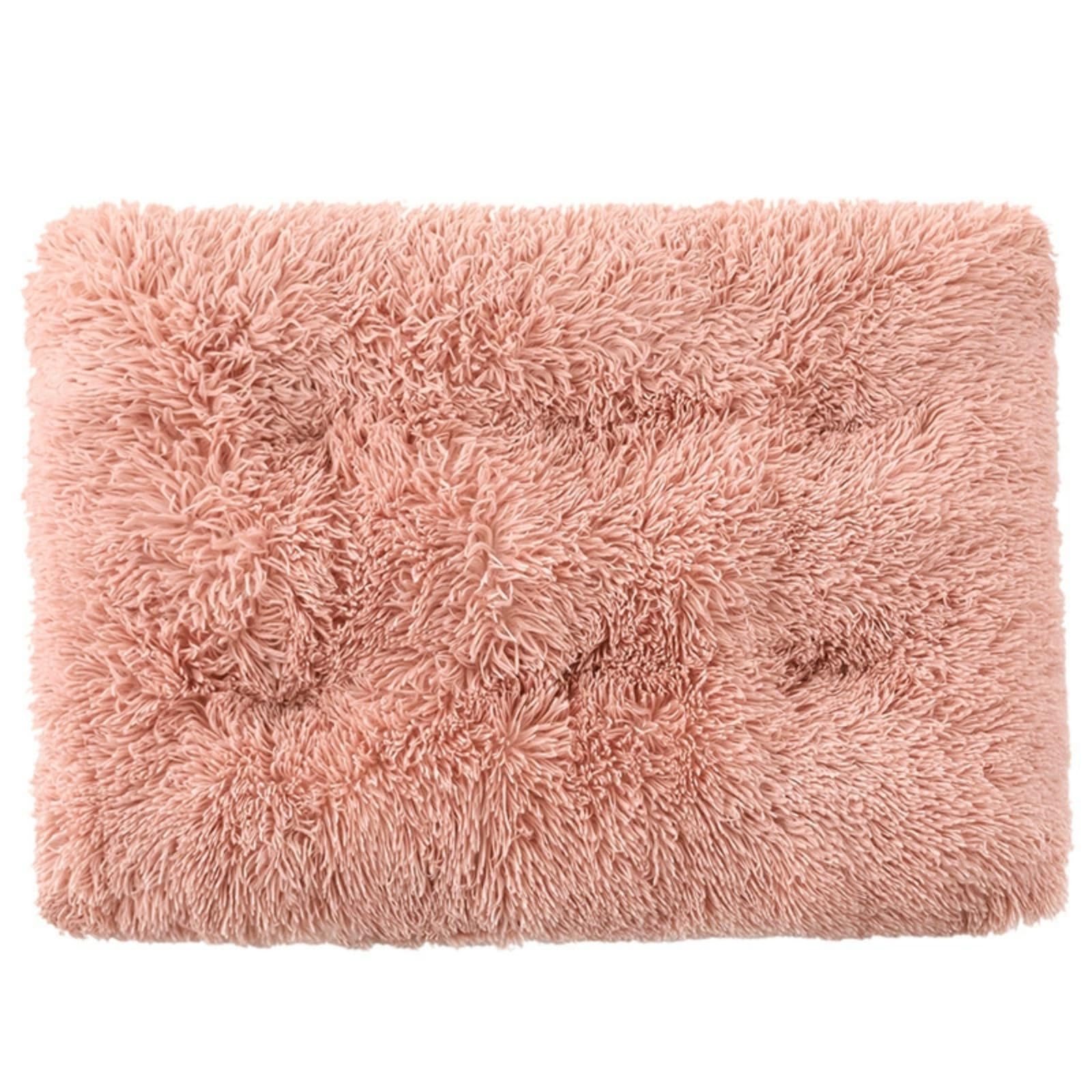 Mateju Plush Pet Bed Rectangle, Fluffy Pet Cushion Thick Warm Soft Plush Dog Cat Bed for Indoor Calming Puppy Kitten Petbed with Non Slip Bottom for Small Medium (Dark Pink,S 55x40cm)