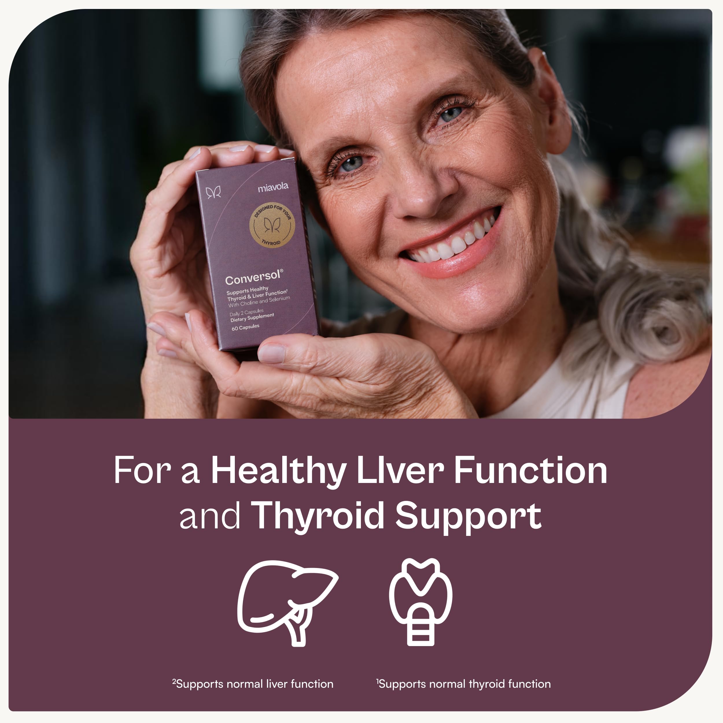 Conversol Thyroid Support Supplement with Milk Thistle, Artichoke, Choline, Glutathione, Selenium & NAC - Thyroid & Liver Support Nutrients - 60 Vegan Capsules — Amazon image 4