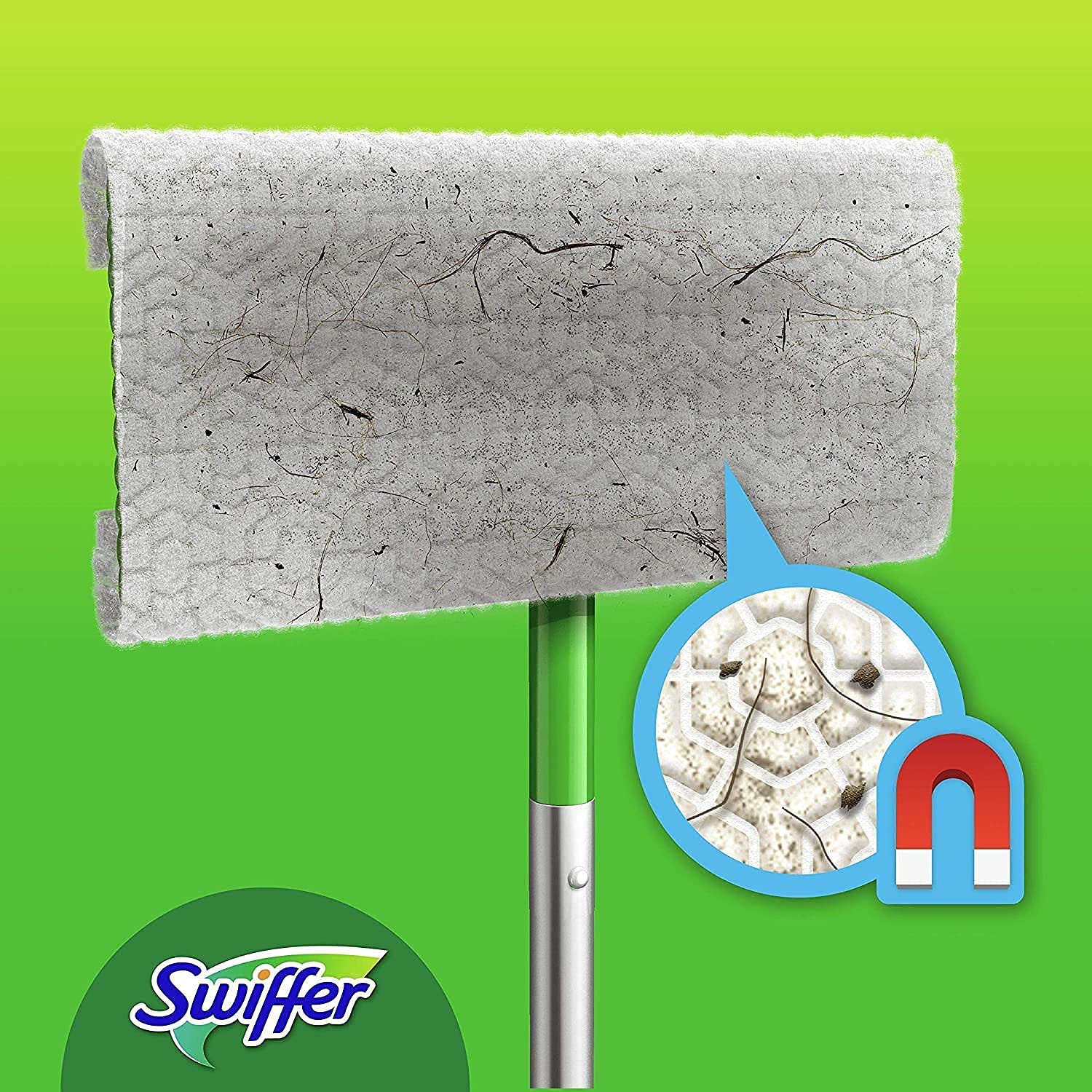 Swiffer Panni Catturapolvere Casa, 204 Panni Microfibra Dry, Panni Cattura Polvere E Sporco, Ottimo Per Tutti I Tipi Di Pavimenti E Per I Peli Di Animali, Maxi Formato,