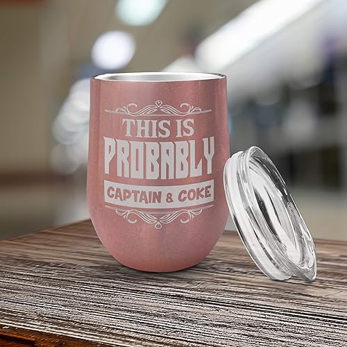 Miniatura 4 de This Is Probably Captain & Coke - Vaso aislado de doble pared con tapa a prueba de salpicaduras, regalo divertido para alguien que ama beber regalos