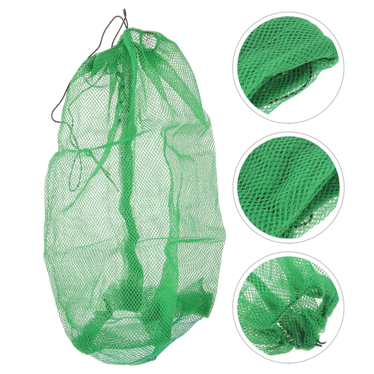 2 unidades de red de pesca portátil, plegable, red de almacenamiento de peces, red de pesca resistente al desgaste, para pesca, cordón, bolsa de pesca