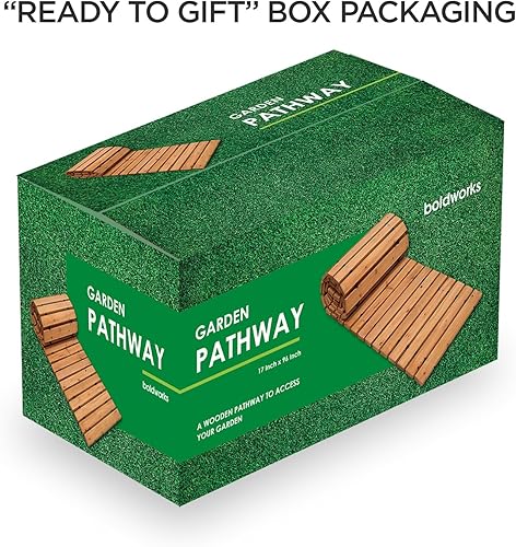 Miniatura 7 de Camino de jardín de madera, camino de jardín, pasarela de madera, camino de jardín con madera resistente a la intemperie protegida contra los rayos