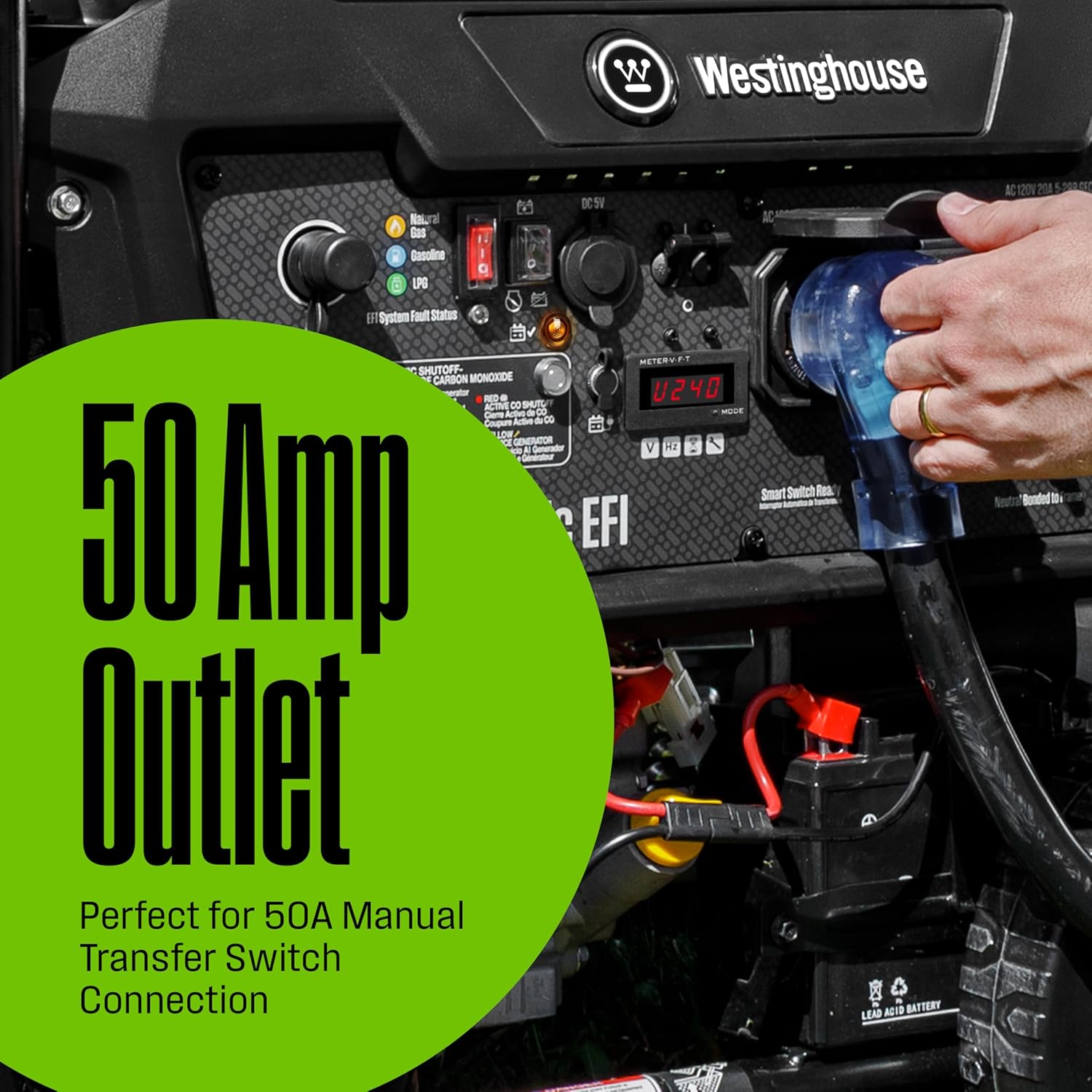 Connecting a 50 Amp plug to Westinghouse generator