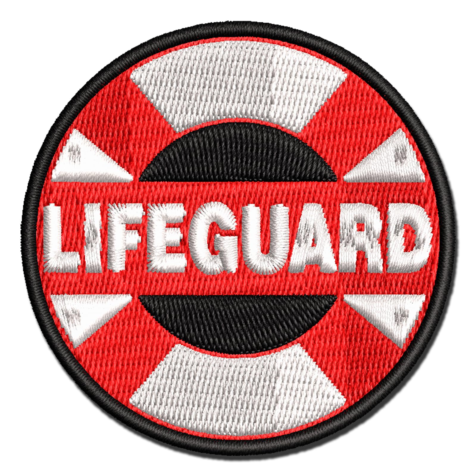 Lifeguard Lifesaver Buoy Multi-Color Embroidered Iron-On Patch Applique - Mini 2.0 Inch