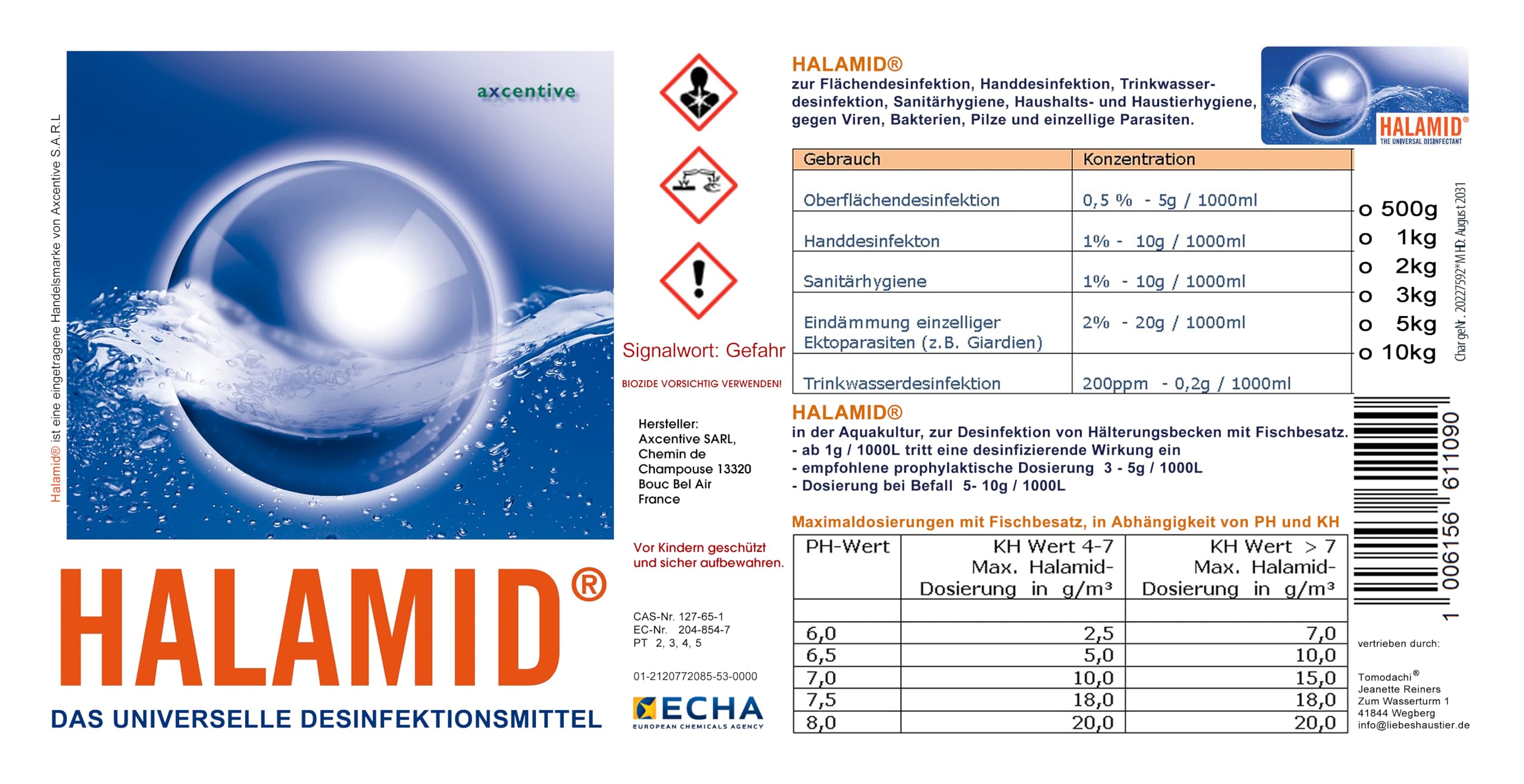 Axcentive Chloramin-T Original Desinfektionsmittel 1kg Dose