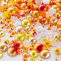 Vista 26 de 60g de perlas blancas de parte trasera plana con diamantes de imitación para manualidades, tamaño mixto de 3mm-10mm, color AB, redondas, mitad