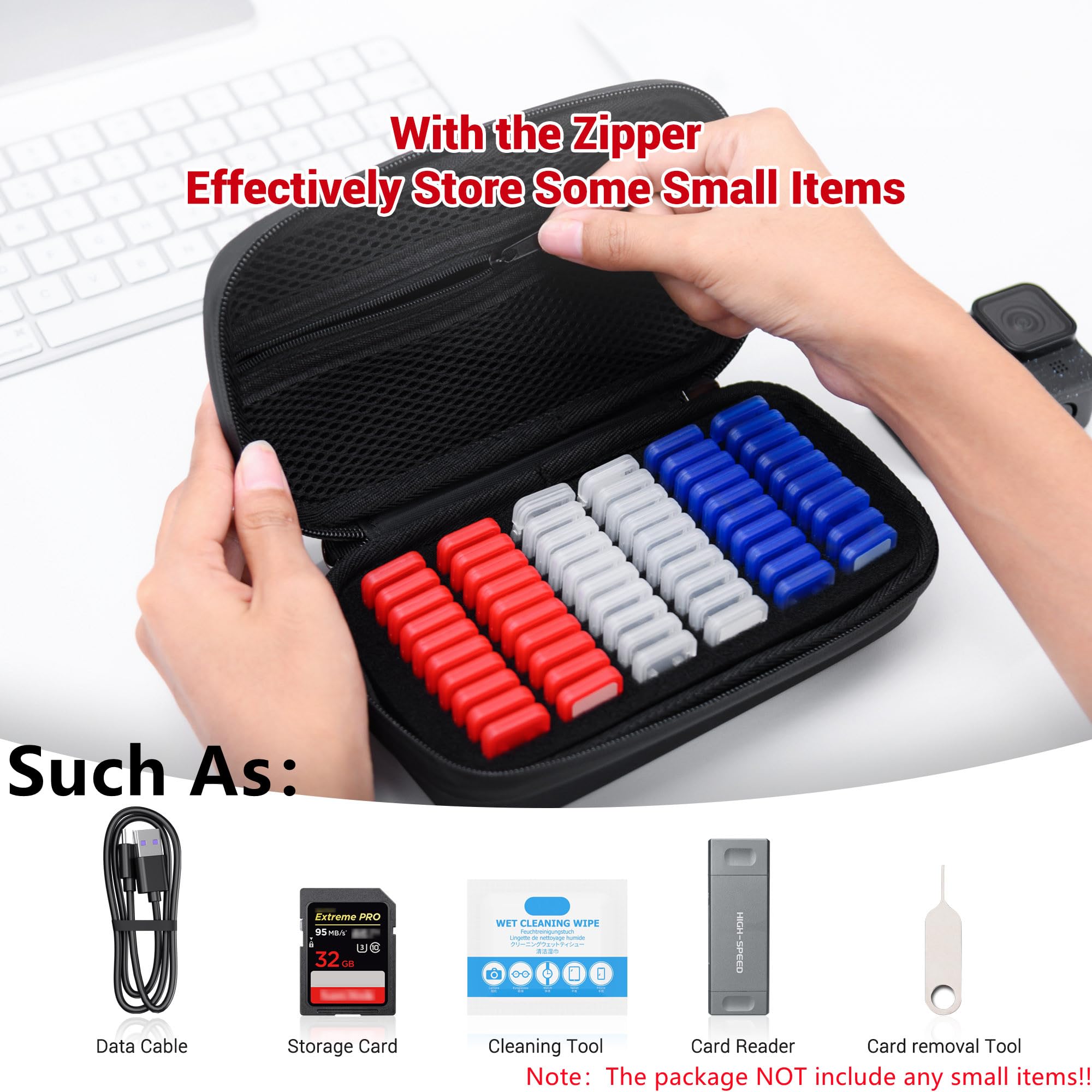 EVA PU Micro SD Card Holder with 60 Pcs Individual Plastic TF Card EVA PU Micro SD Card Holder with 60 Pcs Individual Plastic TF Card