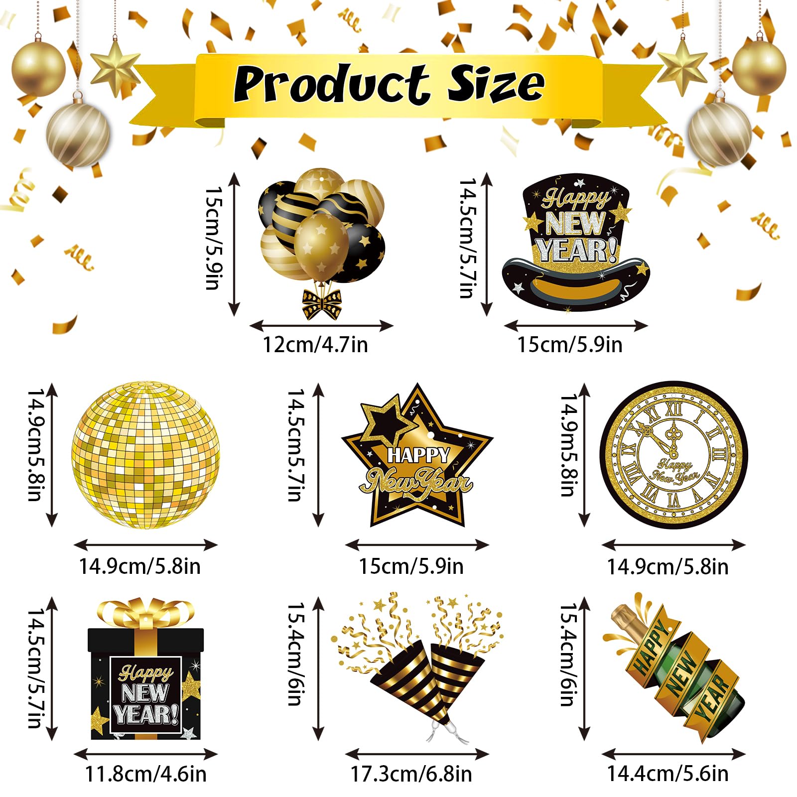 Amazon.com: Happy New Year Decor - 24 Pcs Happy New Year Hanging