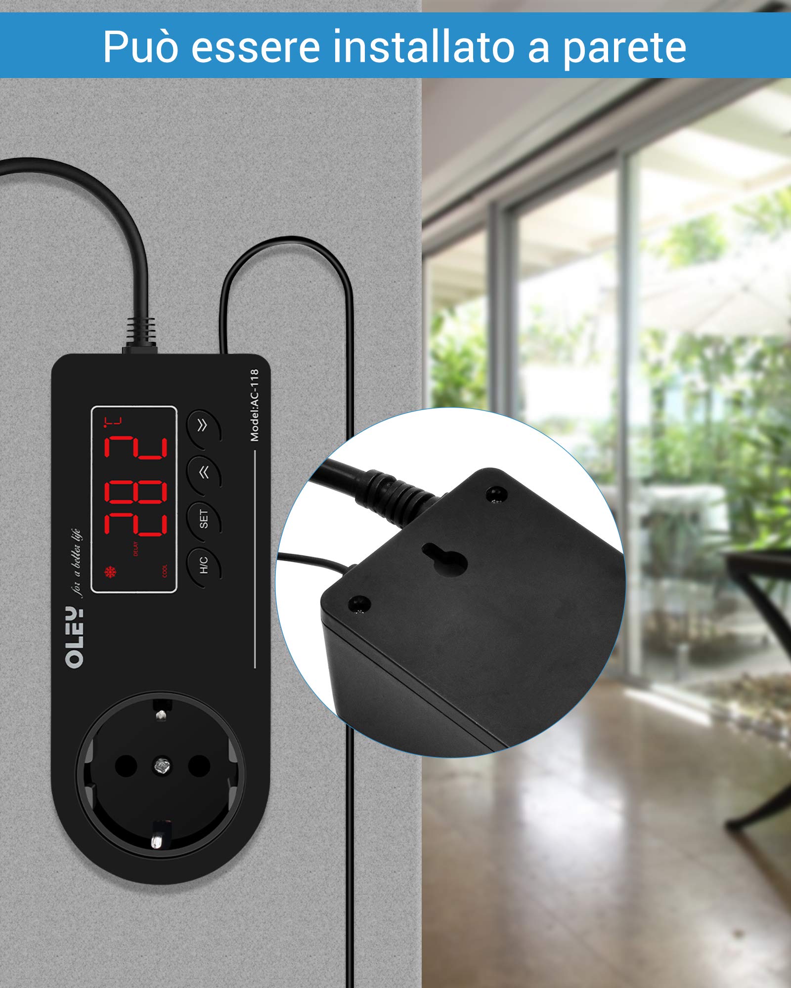 NICREW Termoregolatore, Presa Termostato Digitale di Raffreddamento e Riscaldamento, Digitale Termoregolatore per Serpenti, Tartarughe, Lucertole, Gechi ed Altri Rettili