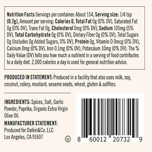 Miniatura 2 de Dalkin & Co. Gaby's Everyday, mezcla de hierbas, ajo y pimentón ahumado, condimento versátil para despensa y cocina, tarro reutilizable ecológico,