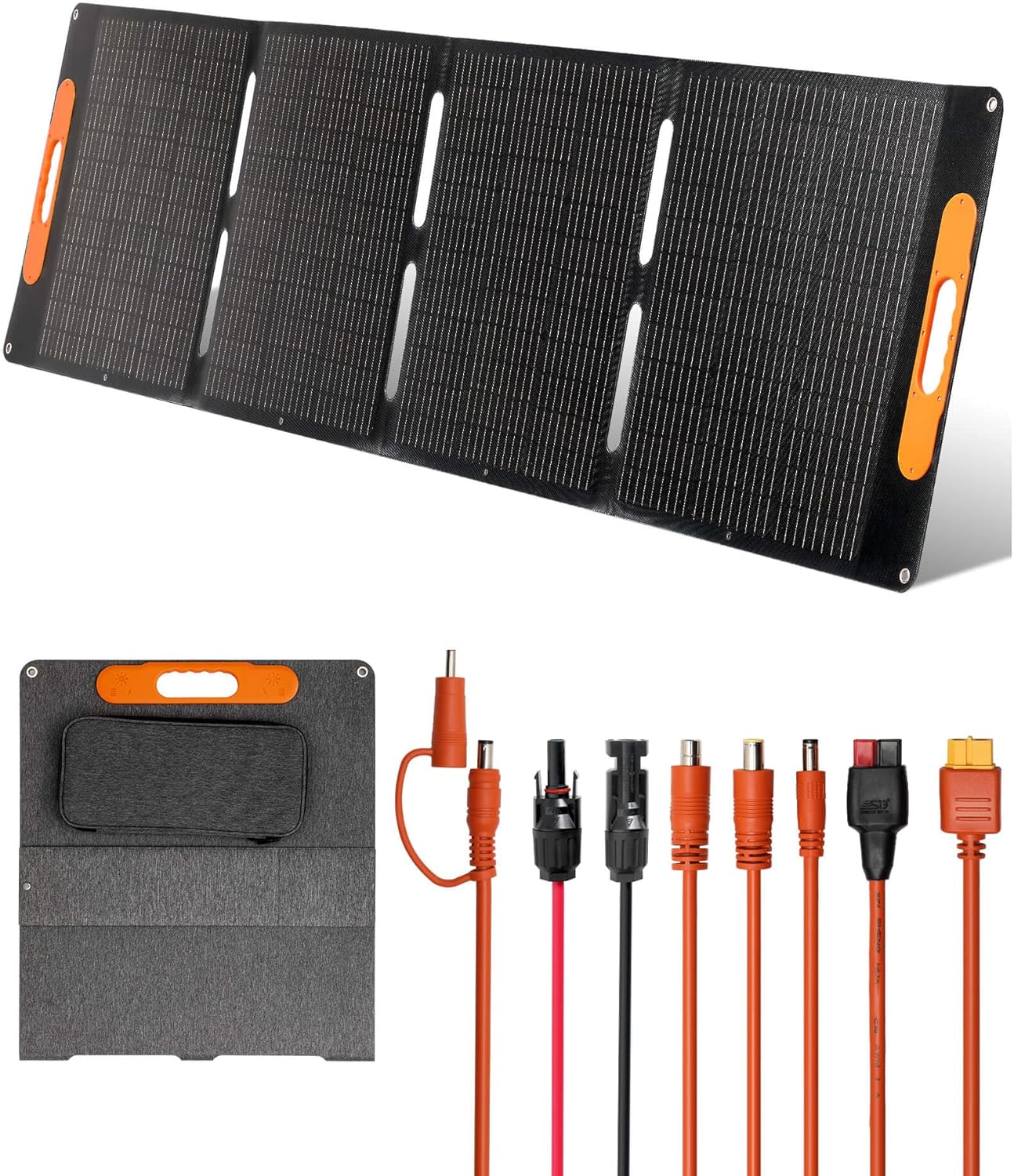 200 Watt Portable Solar Panel for Power Station, Foldable Solar Panel Compatible with Jackery, Bluetti, Anker, for Camping and Blackouts. IP67 Waterproof, USB-A &Type-C, 23.5% Efficiency (200, Watts)