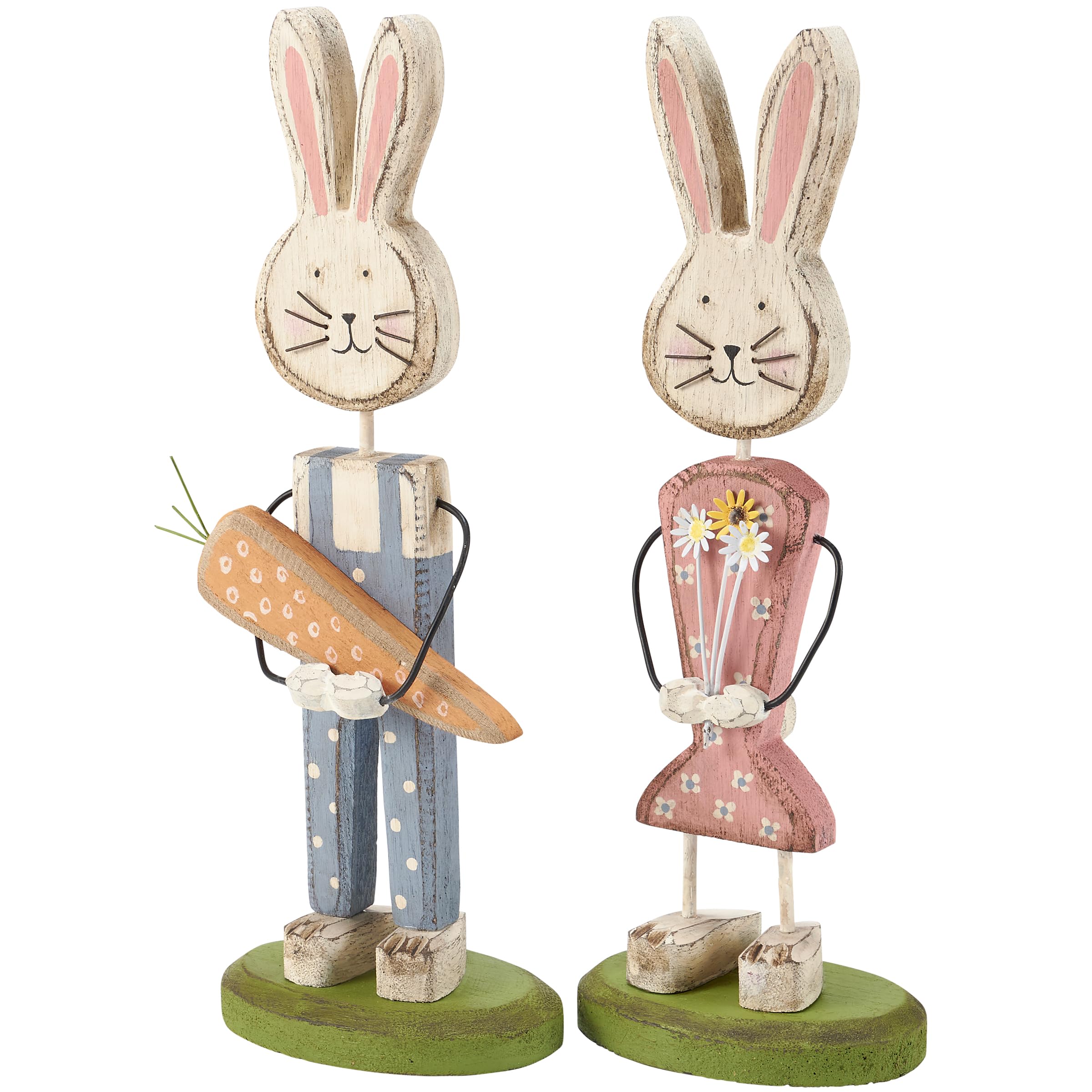 Couple de lapins Primitives by Kathy pour une déco de Pâques champêtre