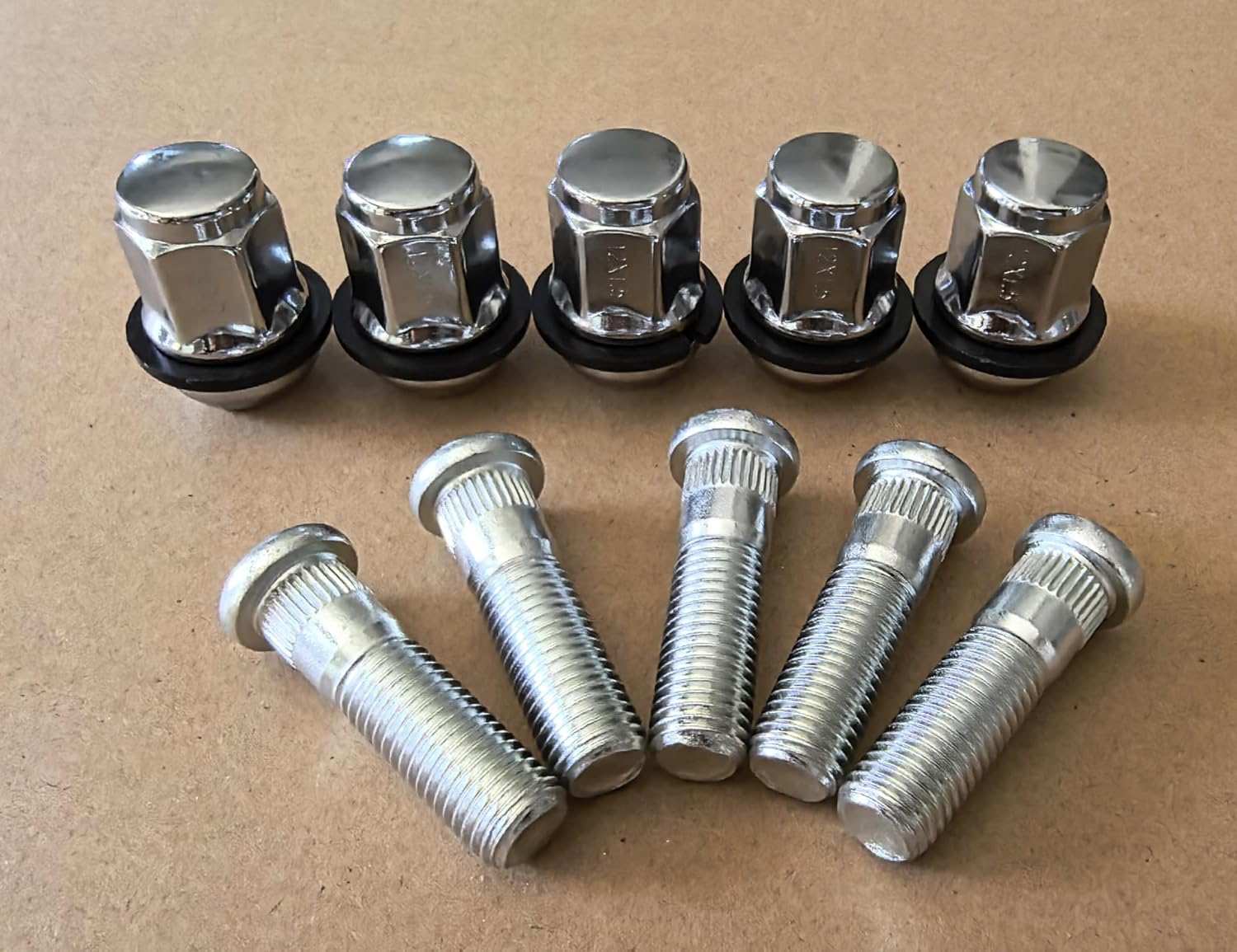 5pcs Front Rear M12x1.5 Wheel Stud Bolts 610-360 with Chrome Lug Nuts Replacement for Honda Accord & Acura CL